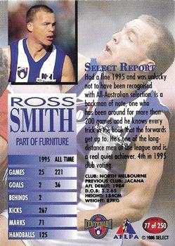 1996 Select AFL #77 Ross Smith Back